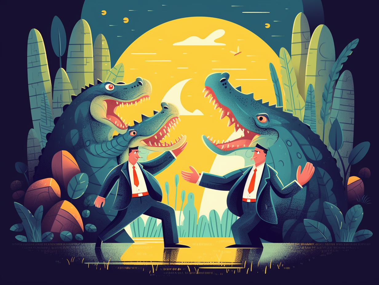illustration of alligators