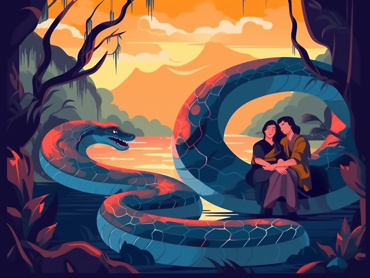 illustration of anacondas