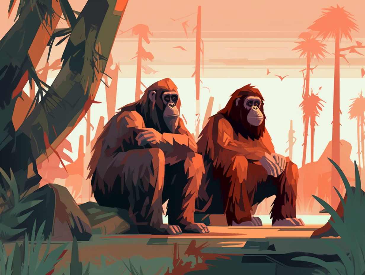 illustration of apes