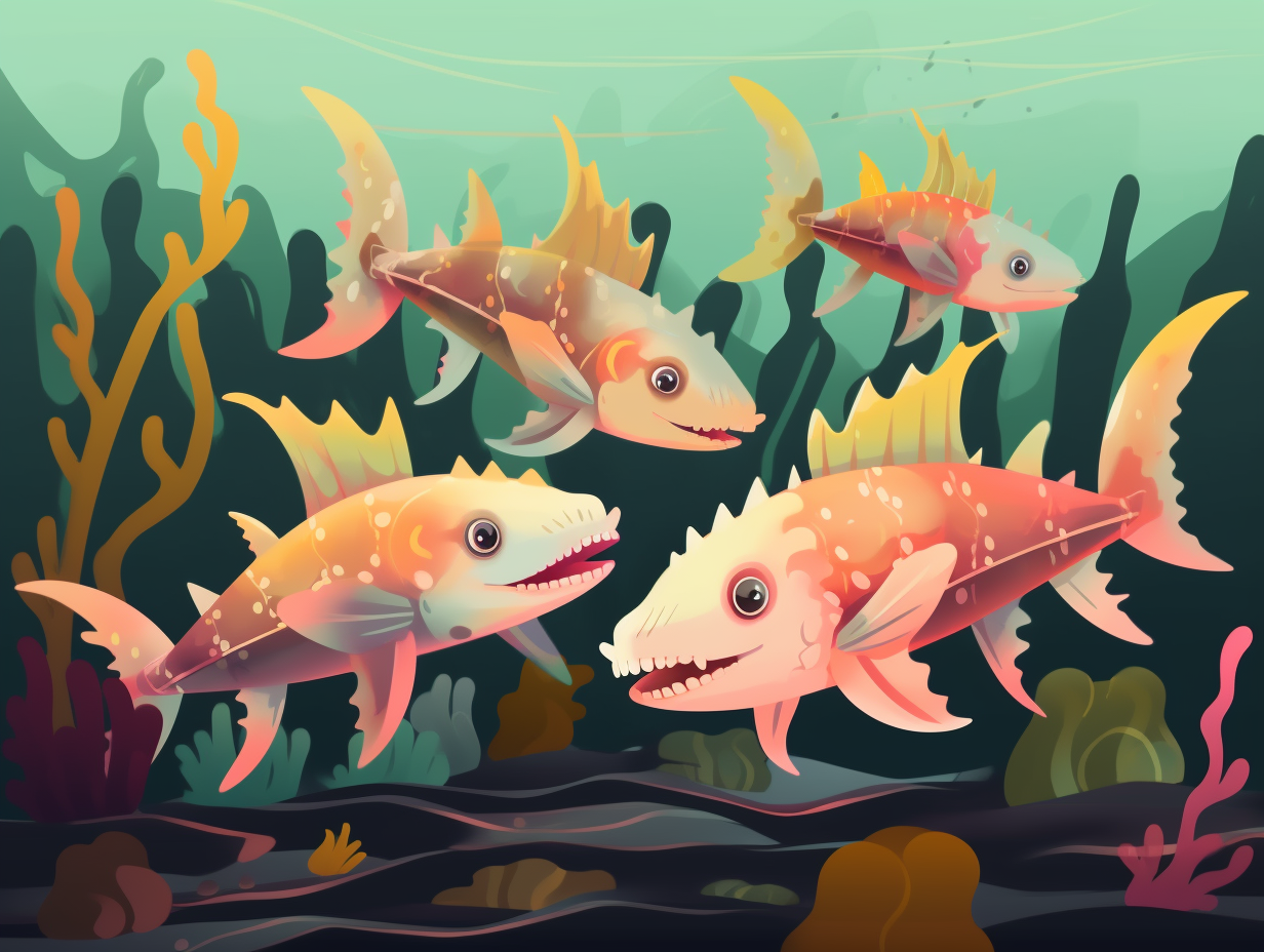 illustration of axolotls