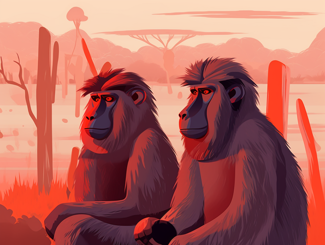 illustration of baboons