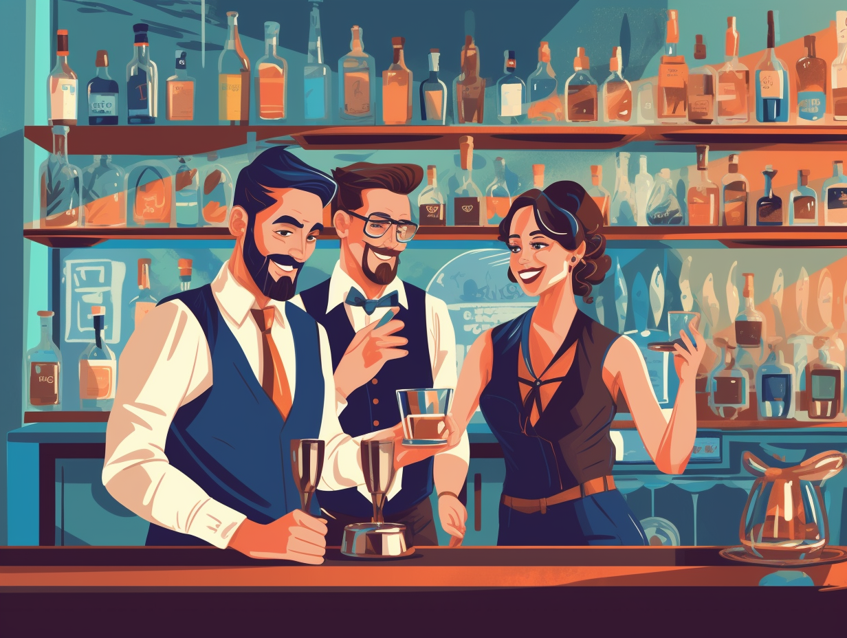 illustration of bartenders