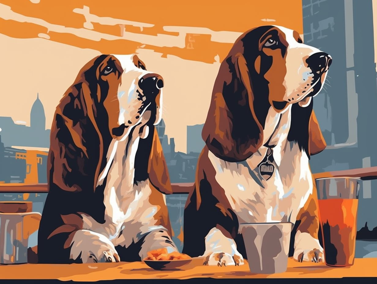 illustration of basset-hounds