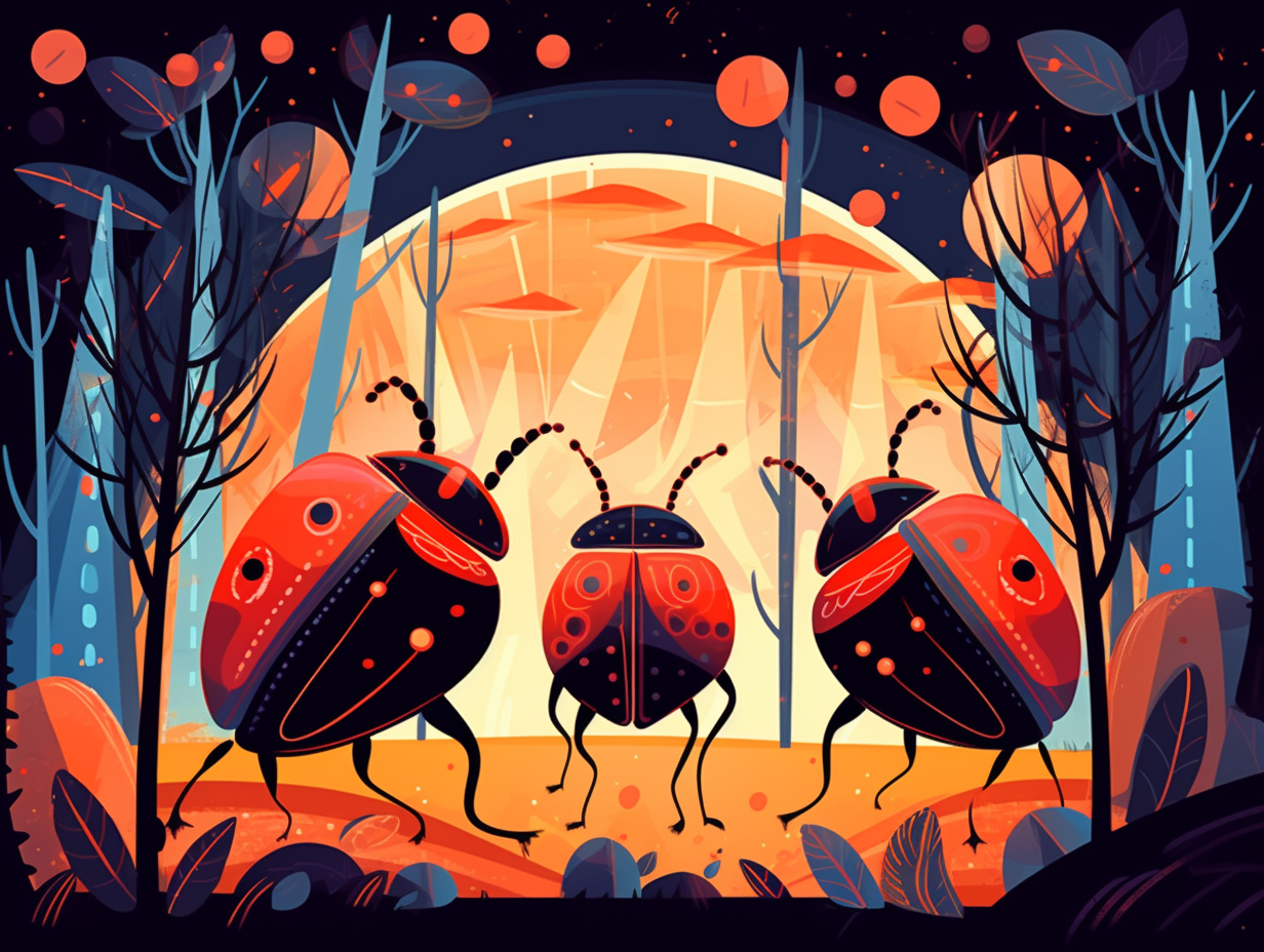 illustration of beetles