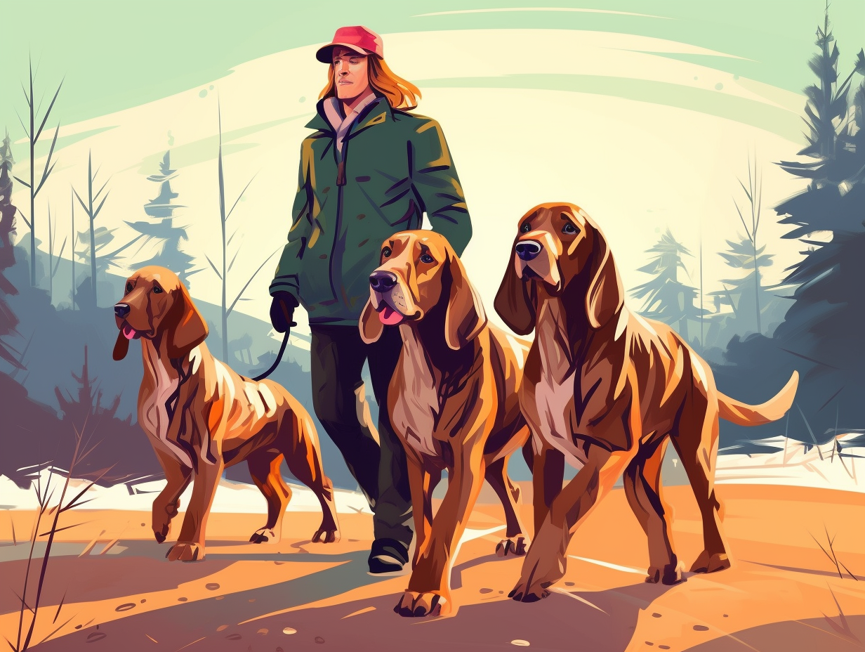 illustration of bloodhounds