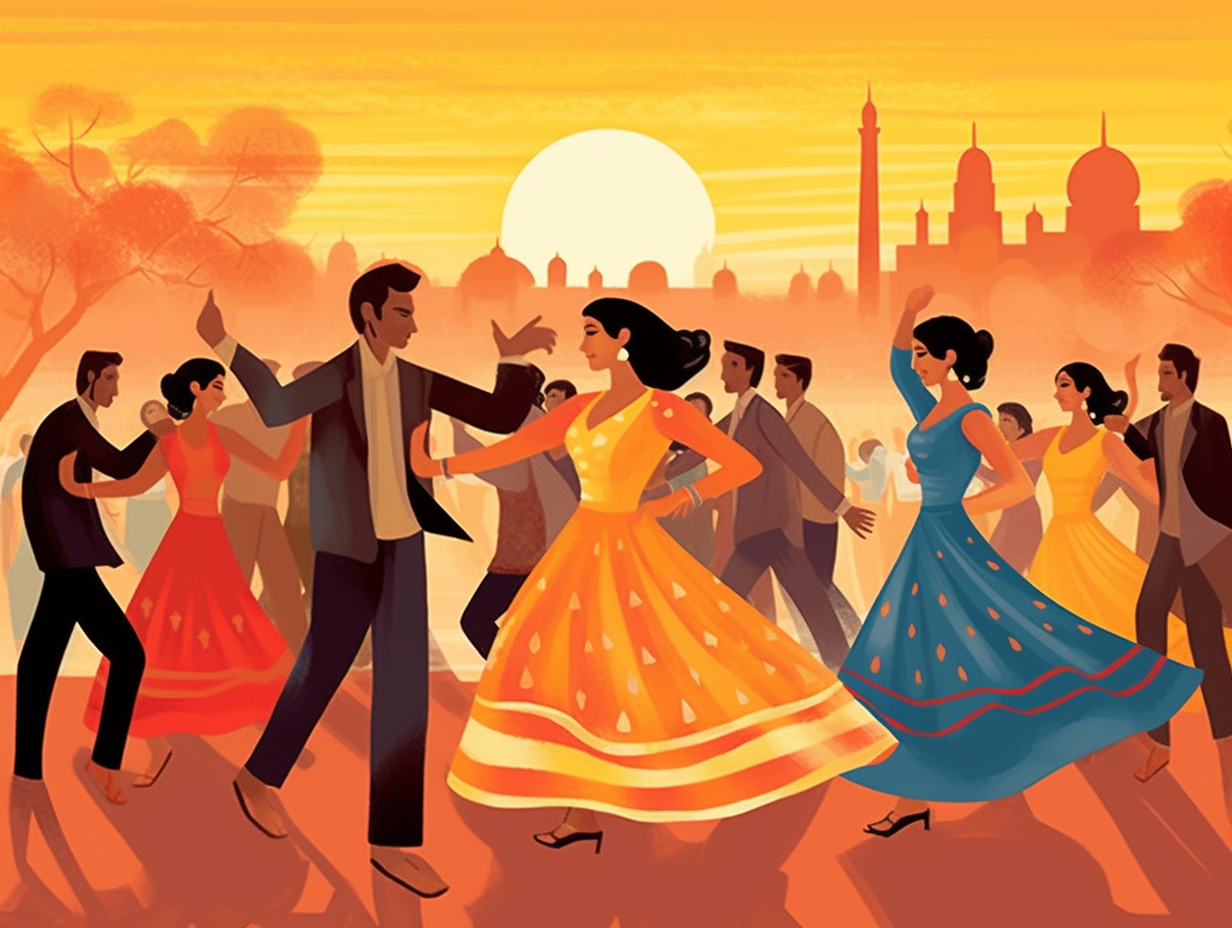 illustration of bollywood-dance