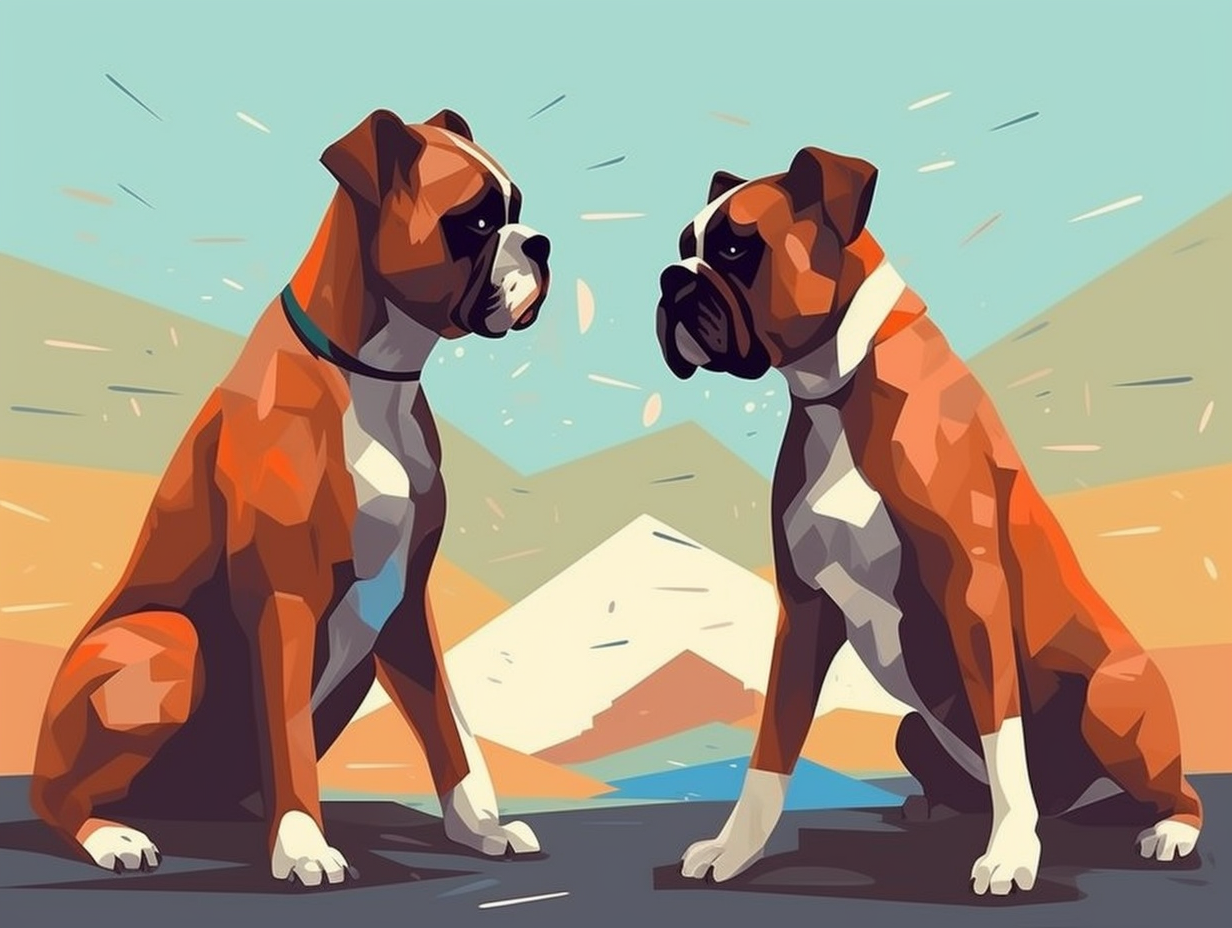 illustration of boxer-dogs