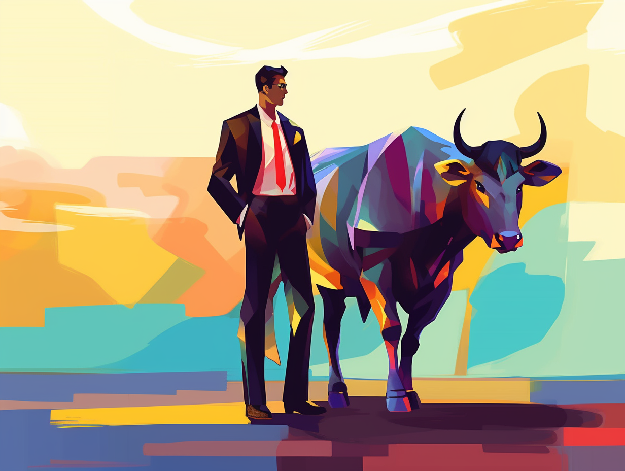 illustration of bulls