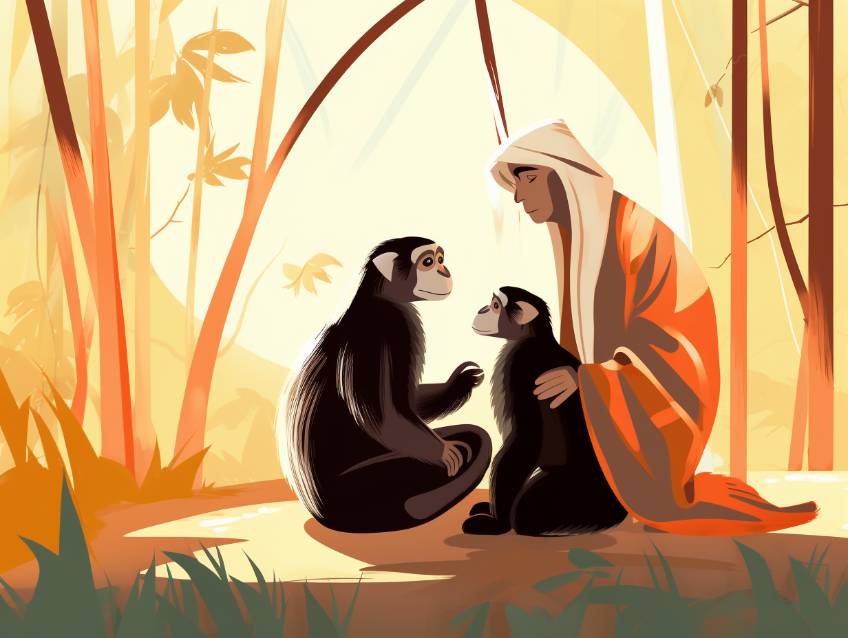 illustration of capuchin-monkeys
