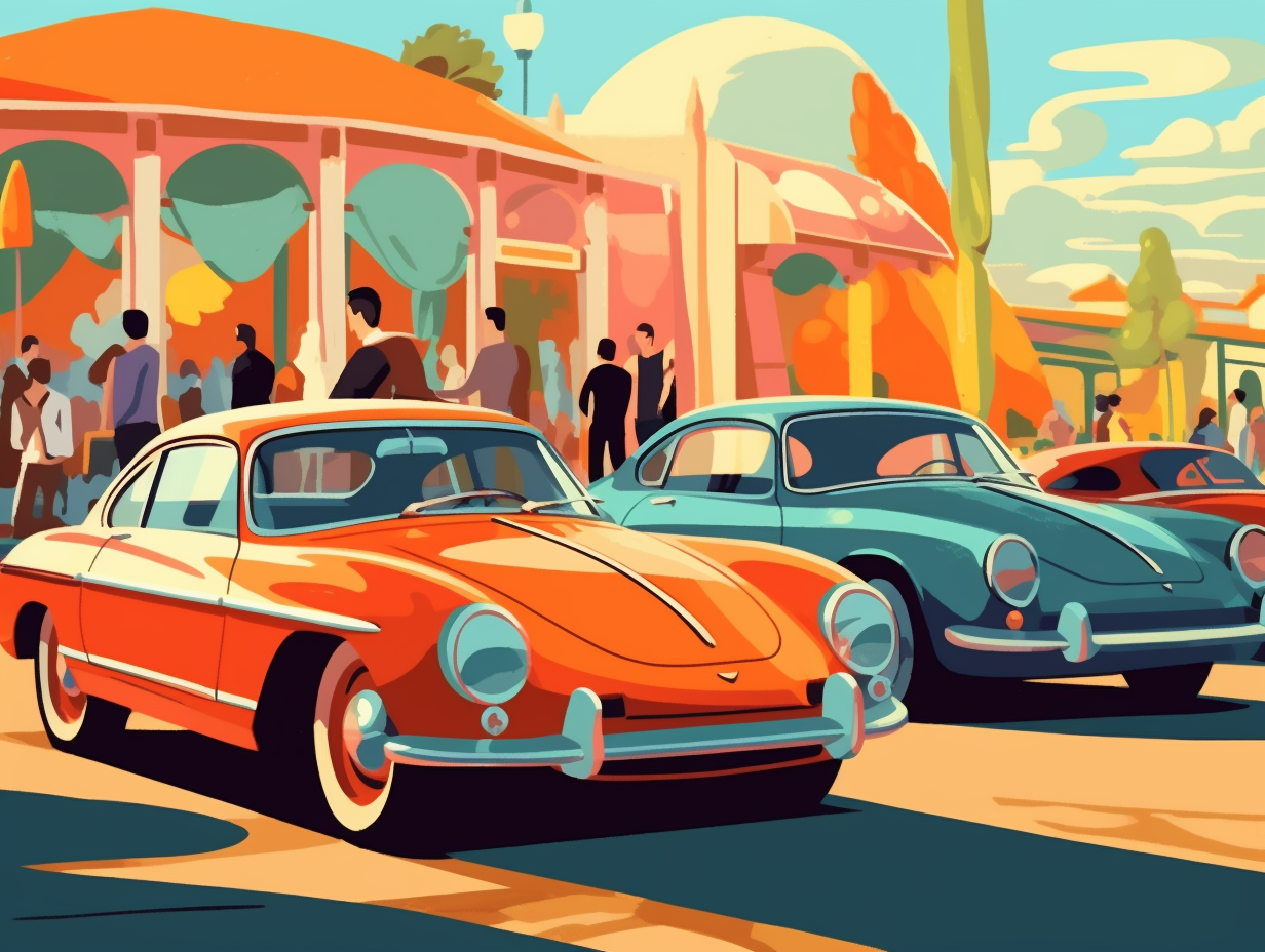 illustration of cars-in-the-1960s