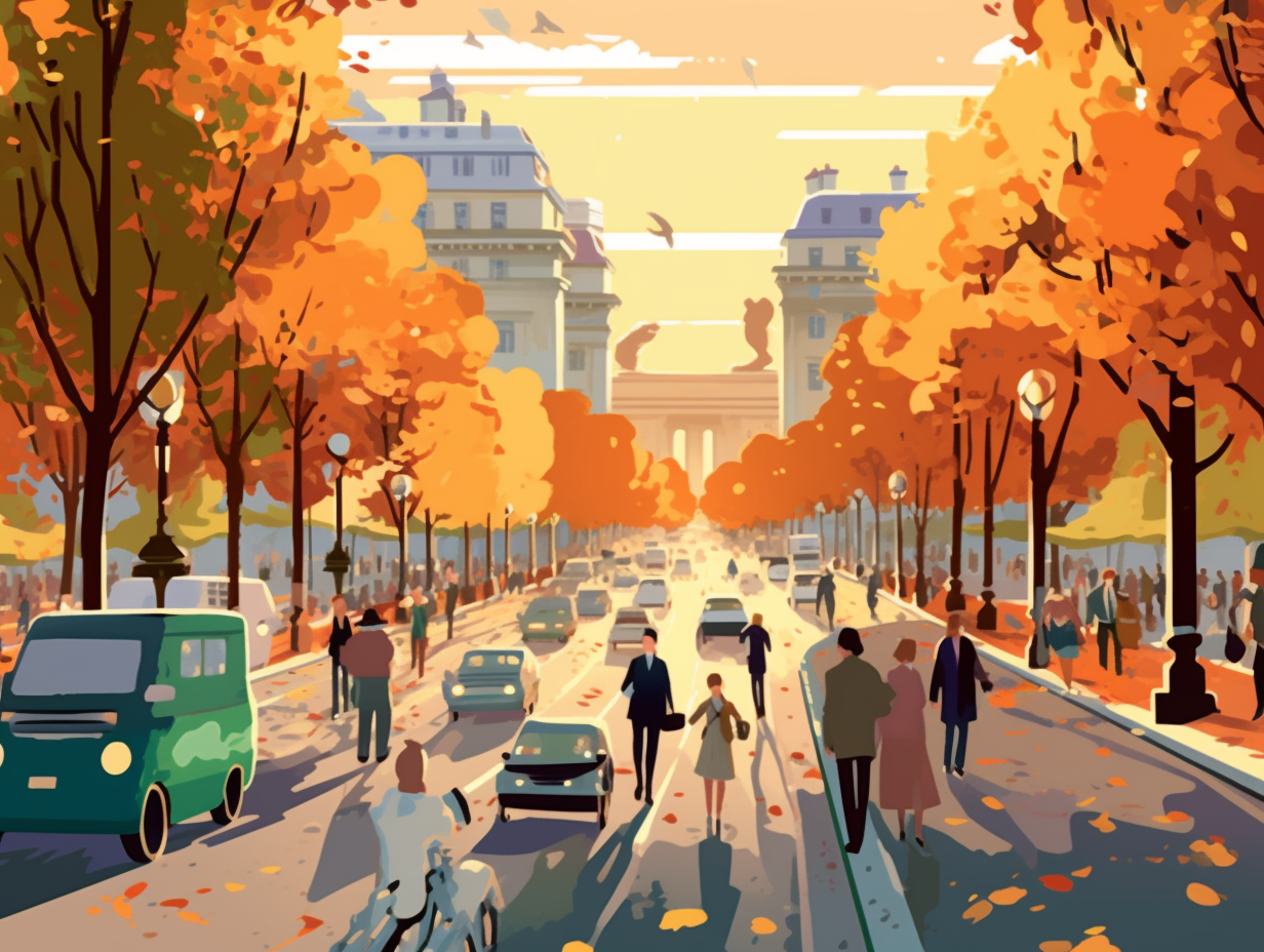 illustration of champs-elysees
