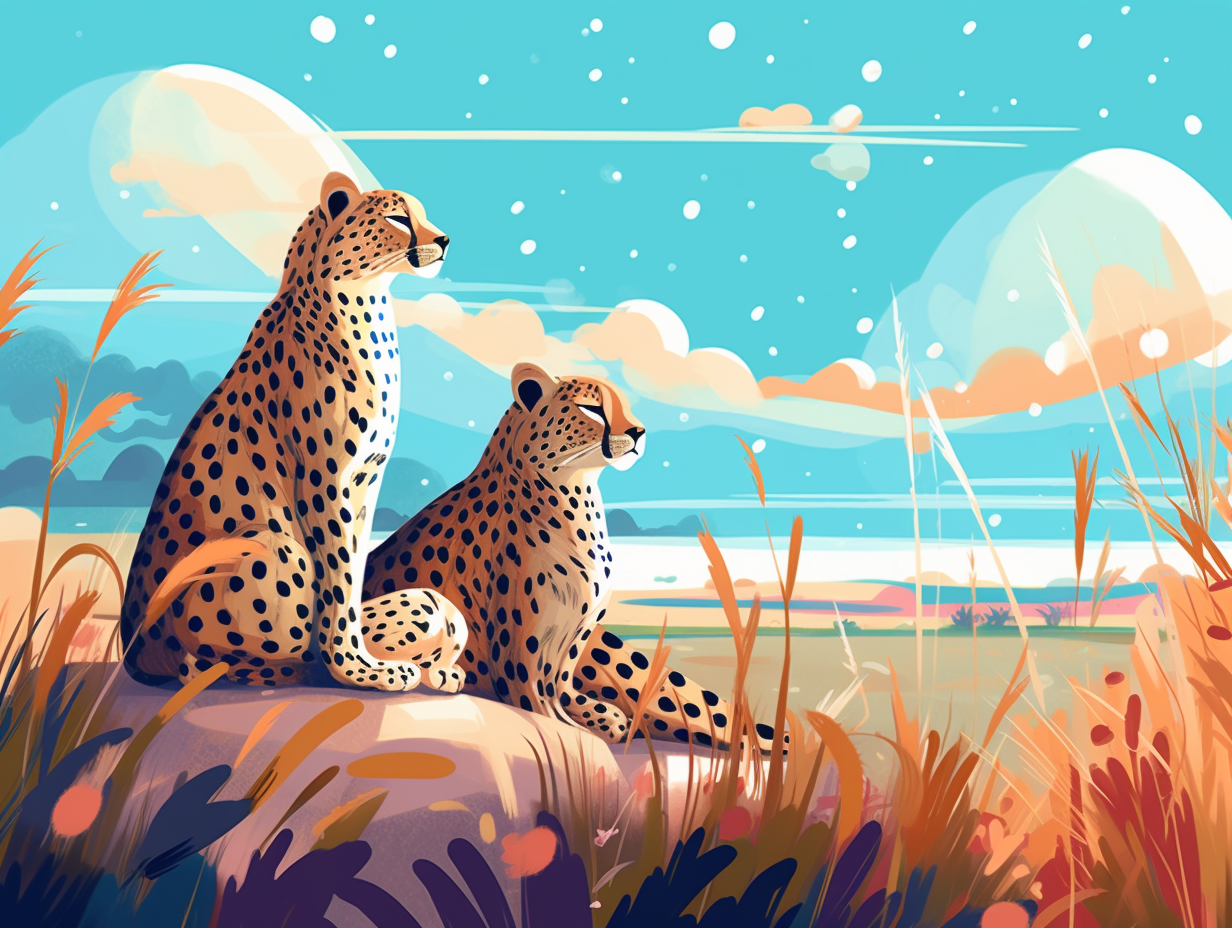 illustration of cheetahs
