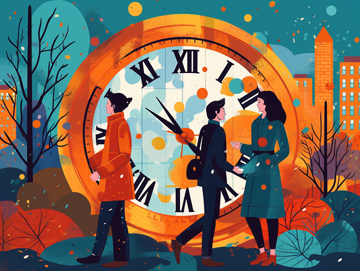 illustration of clocks