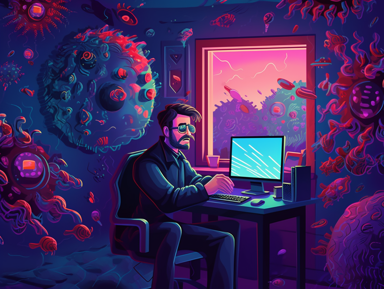 illustration of computer-viruses
