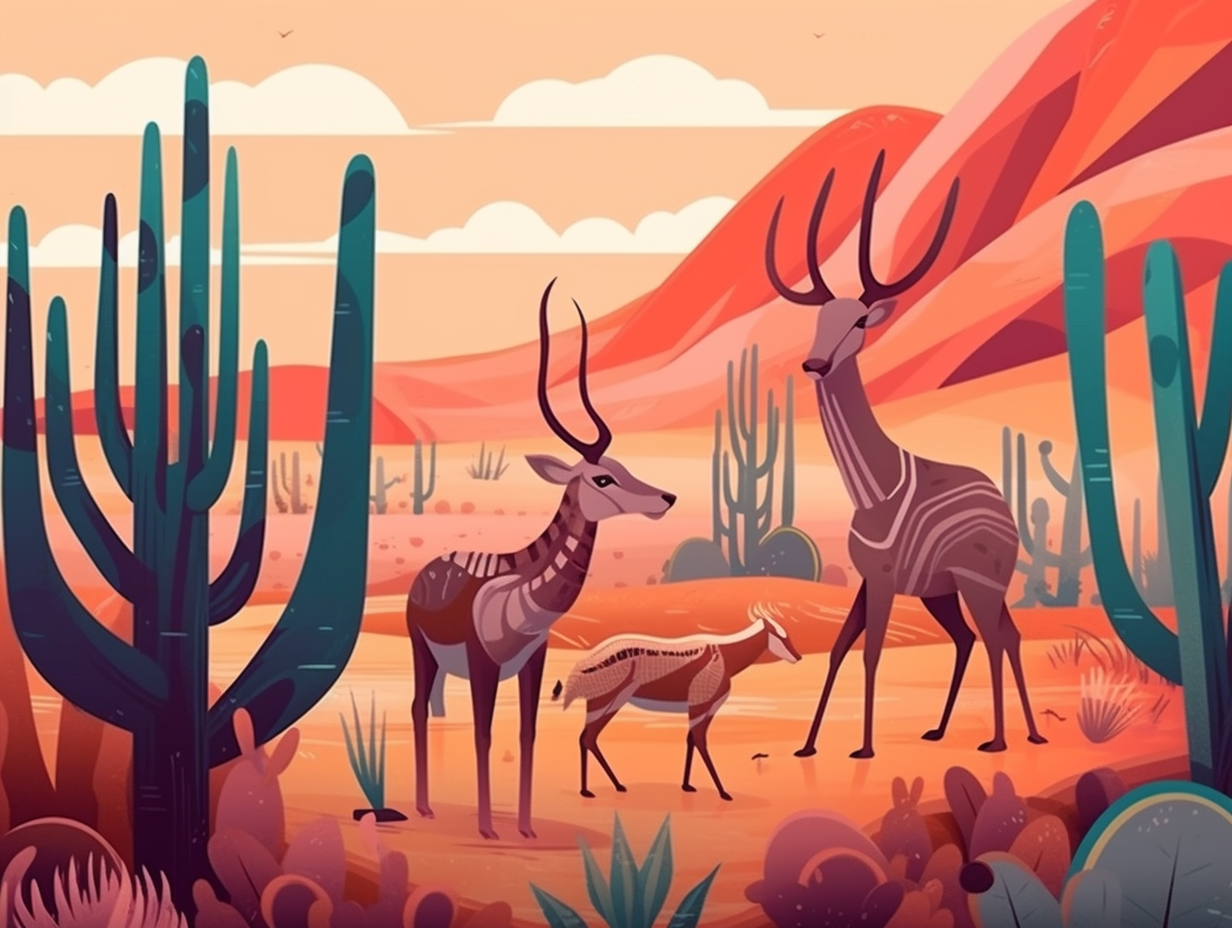 illustration of desert-animals