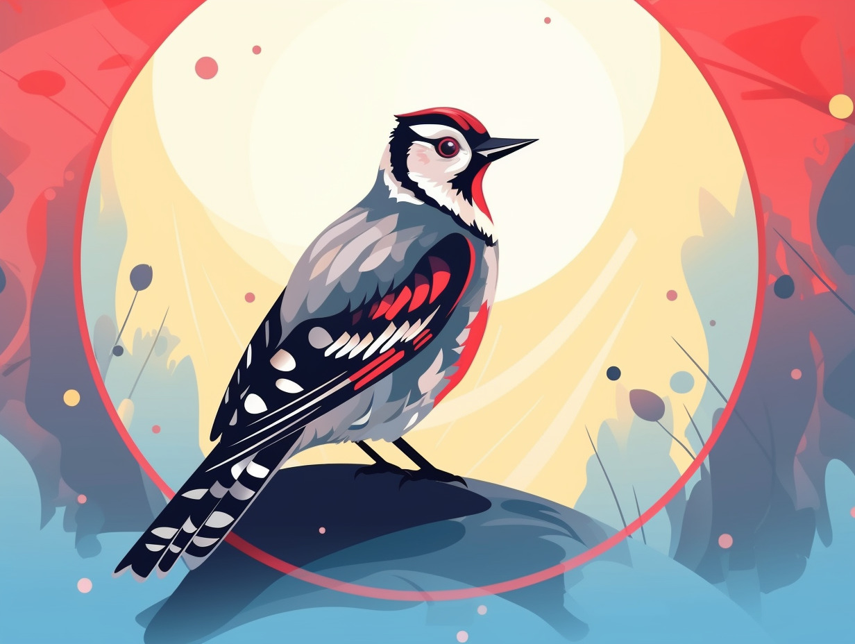 illustration of downy-woodpecker