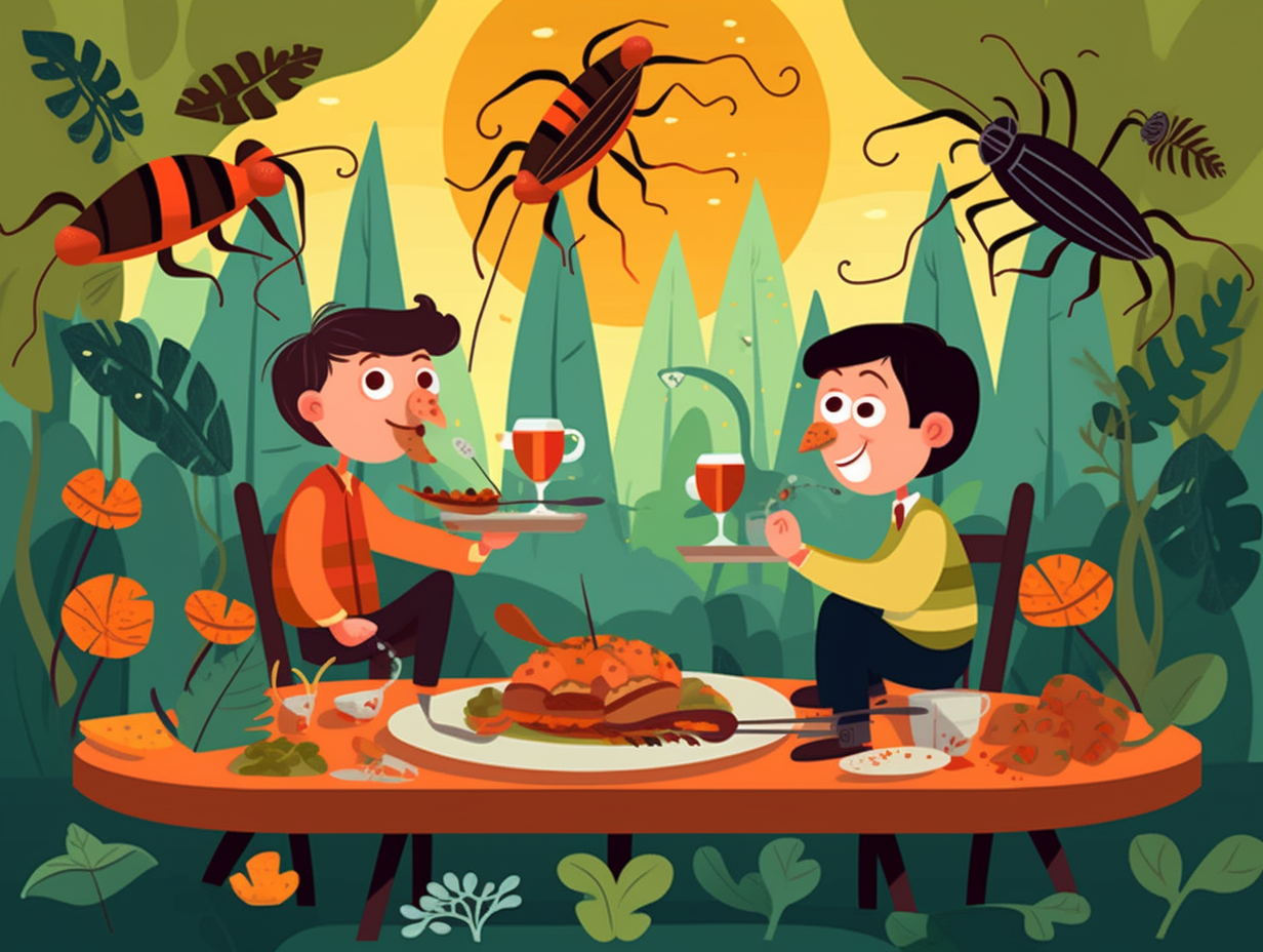 illustration of eating-bugs