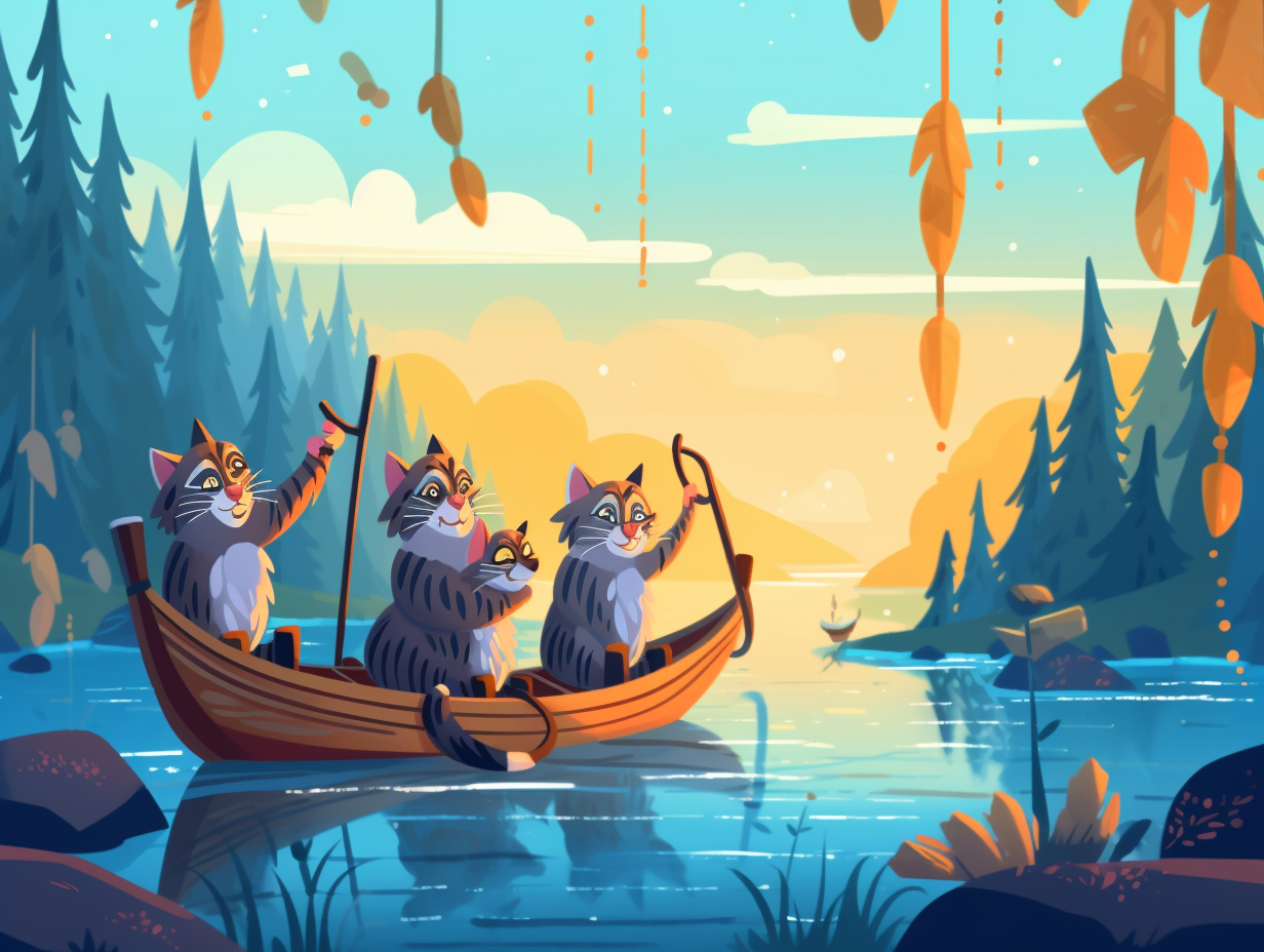 illustration of fishing-cats