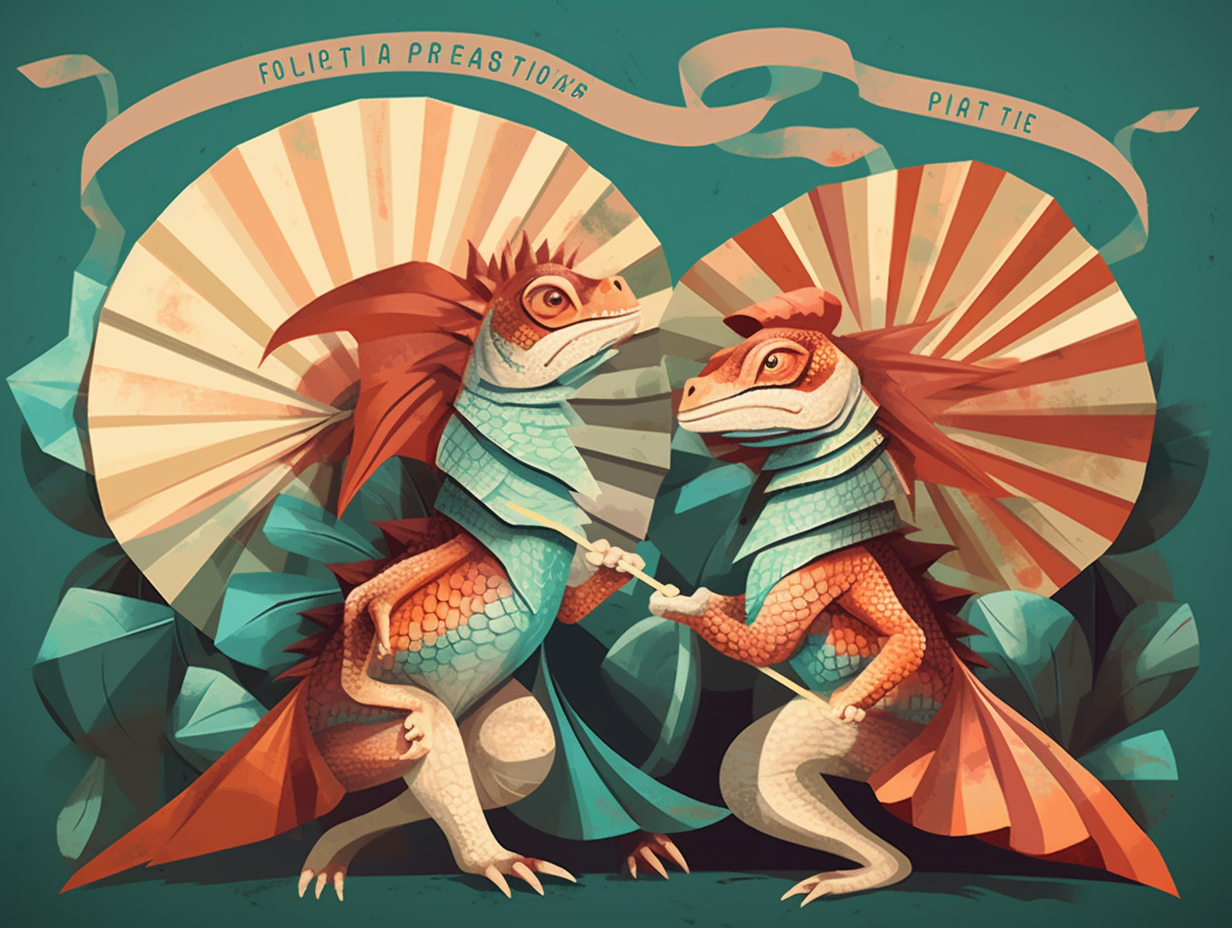 illustration of frilled-lizards