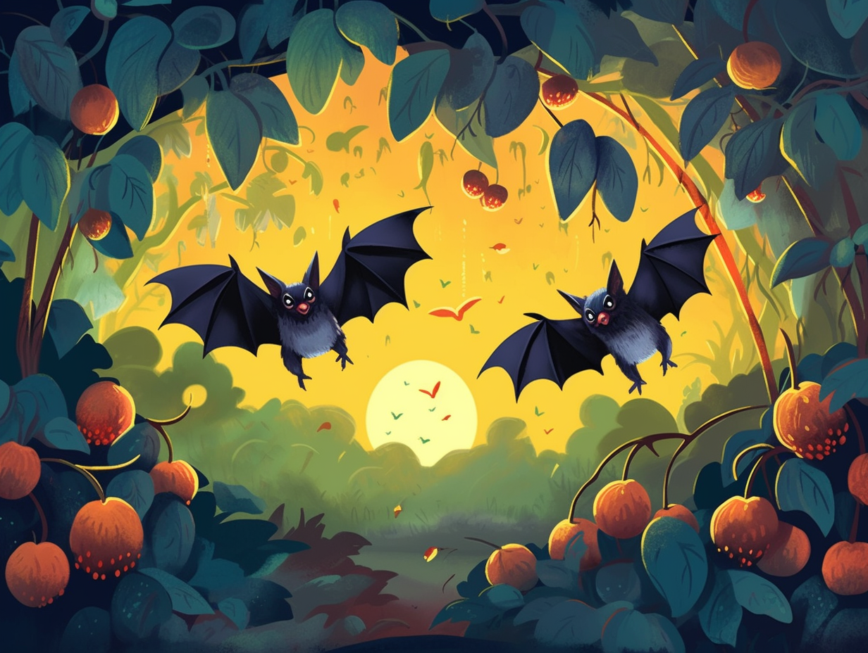 illustration of fruit-bats