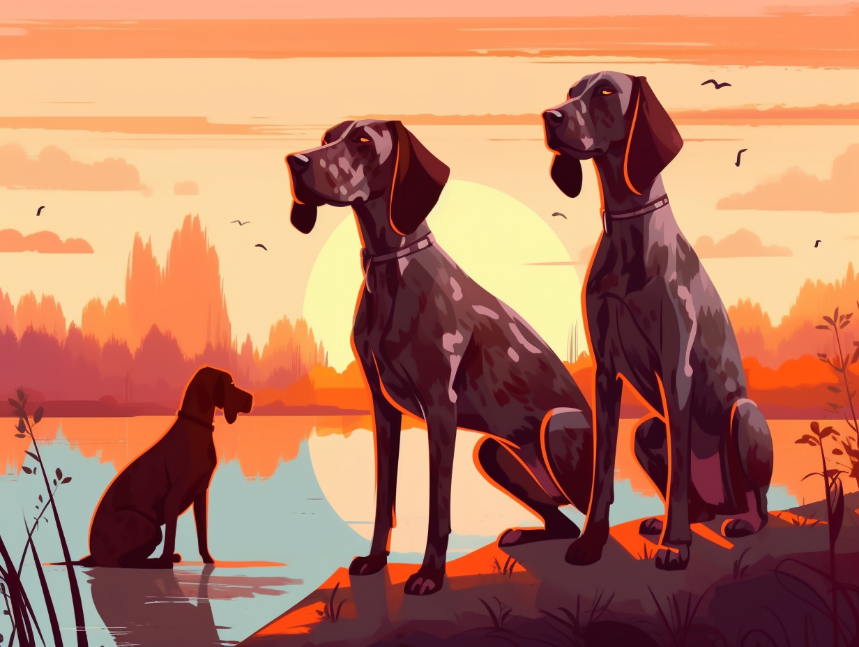 illustration of german-shorthaired-pointers