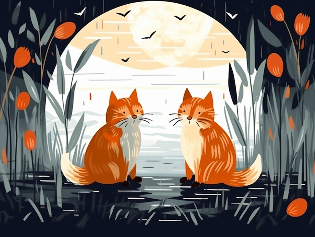 illustration of ginger-cats