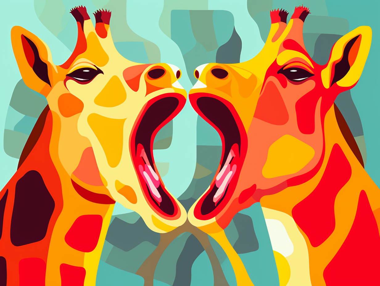illustration of giraffes-tongues