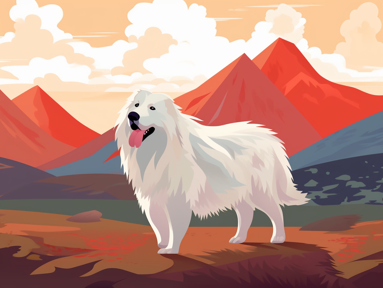 illustration of great-pyrenees