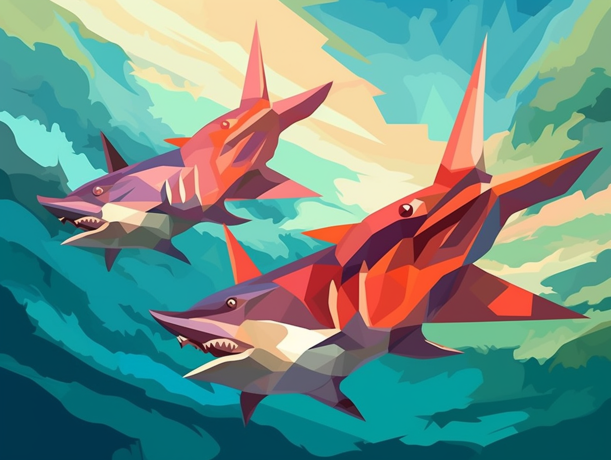 illustration of hammerhead-sharks