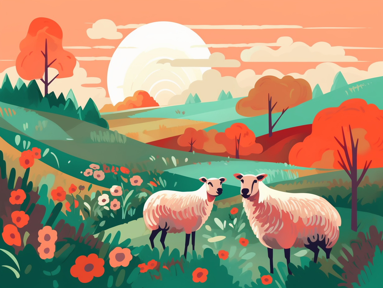 illustration of hampshire-sheep