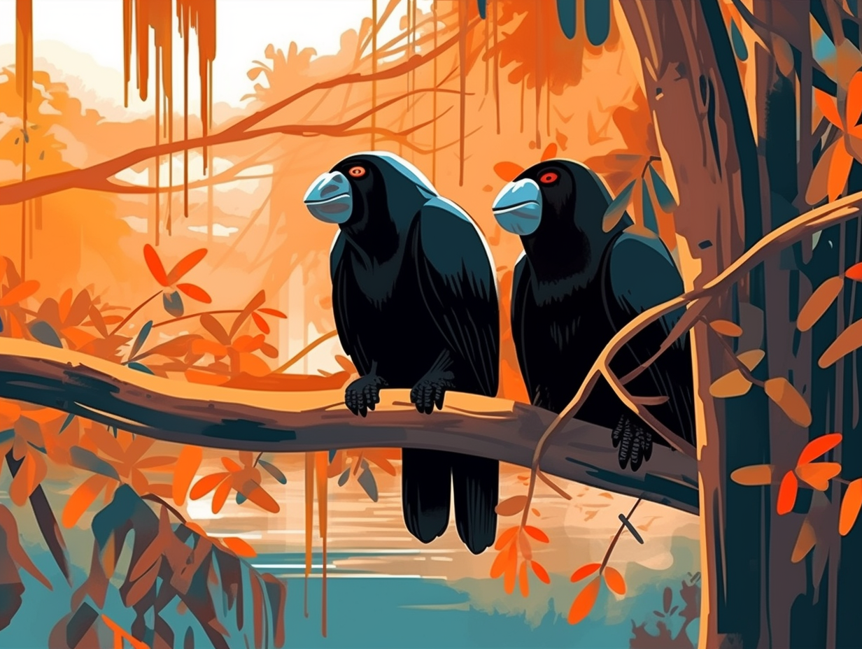 illustration of howler-monkeys