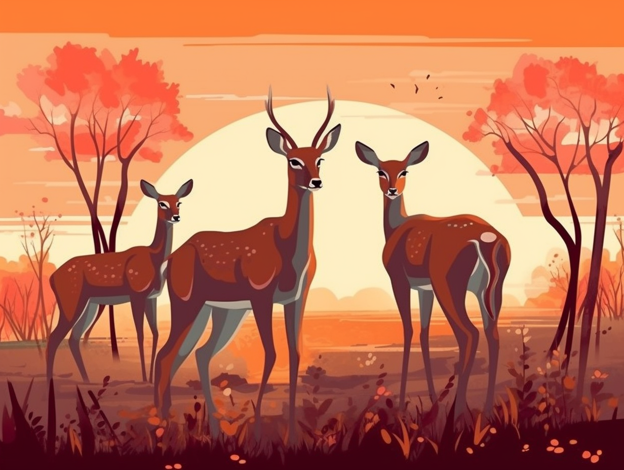 illustration of impalas