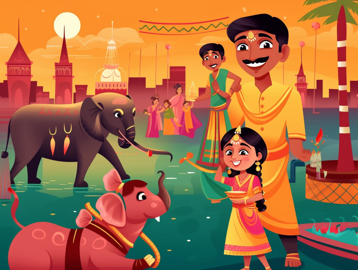 illustration of india-for-kids