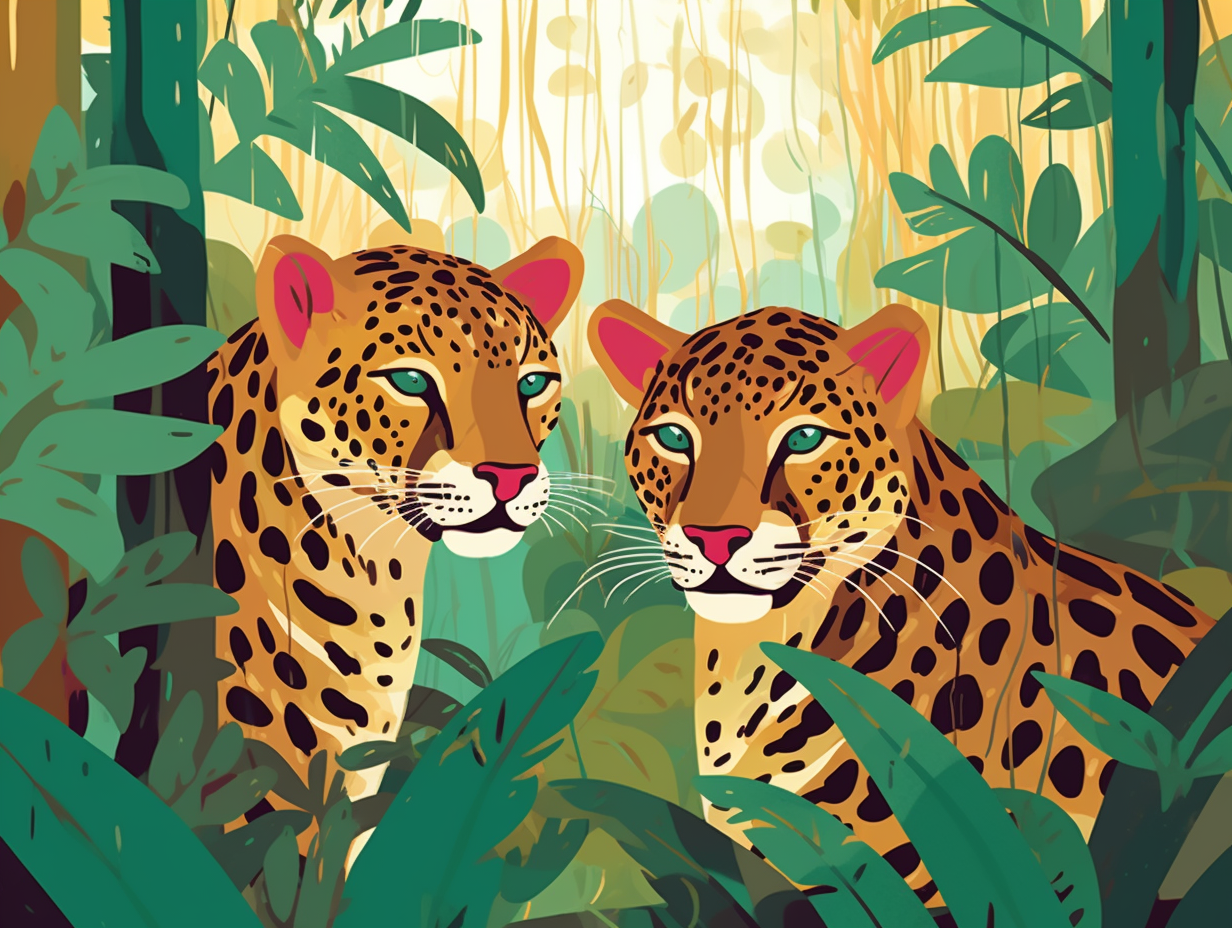 illustration of jaguars
