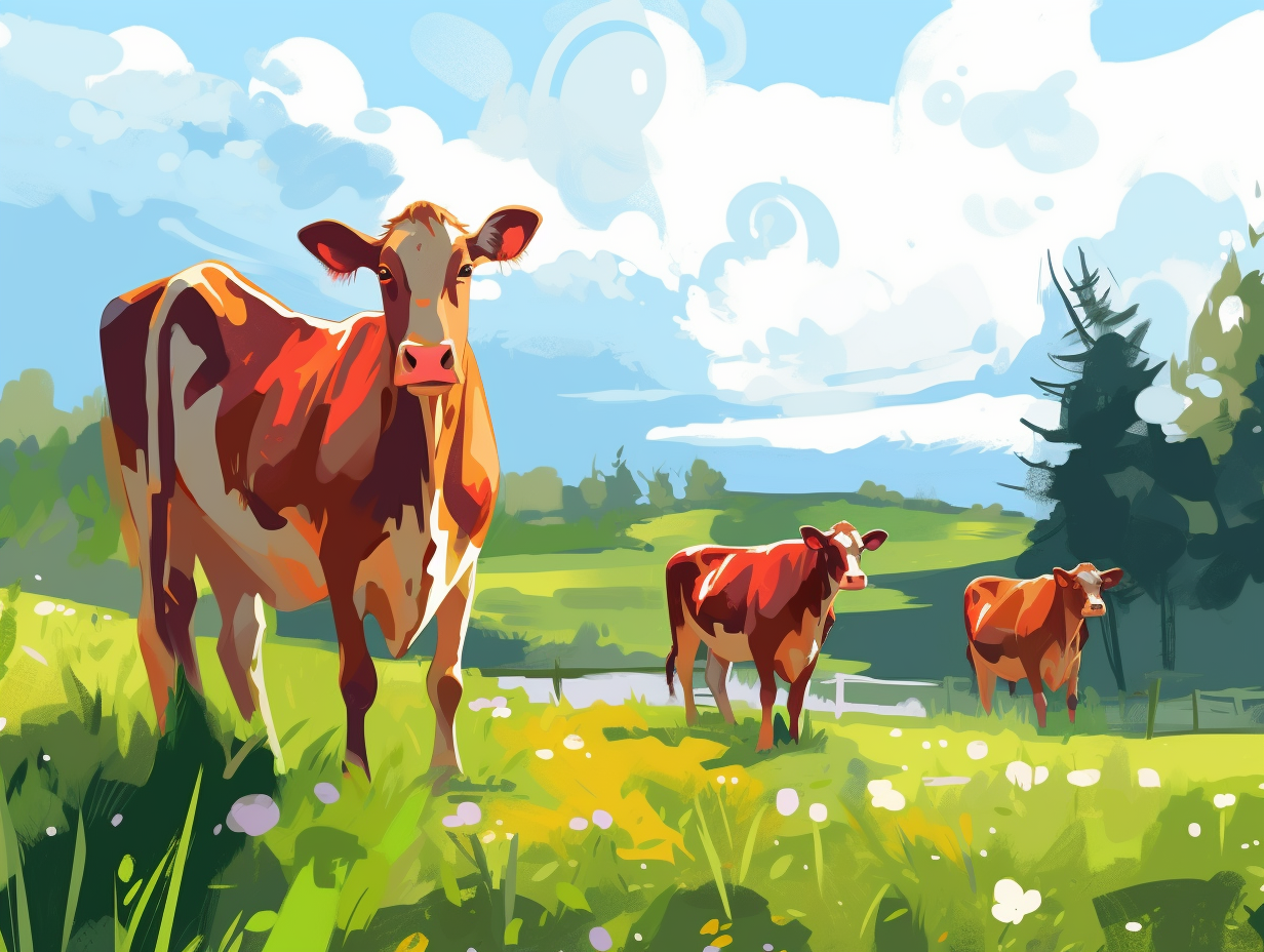 illustration of jersey-cows