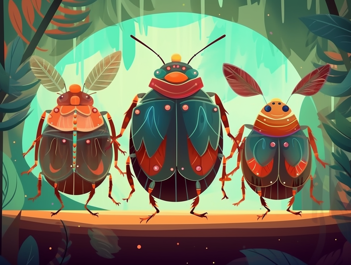 illustration of june-bugs