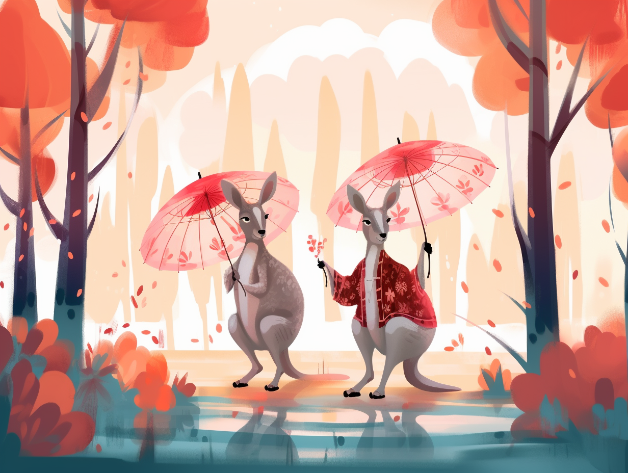 illustration of kangaroos