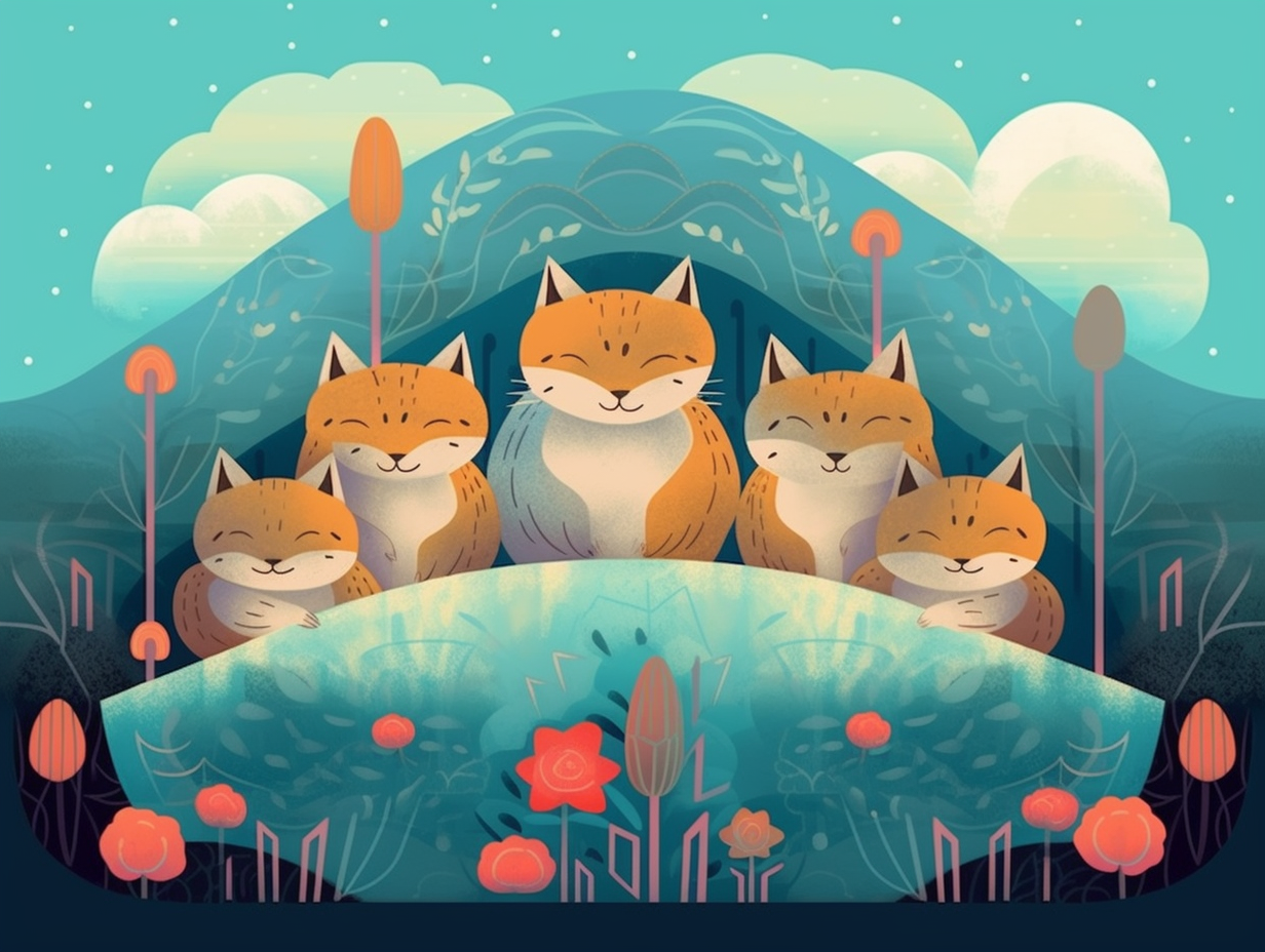 illustration of kit-foxes