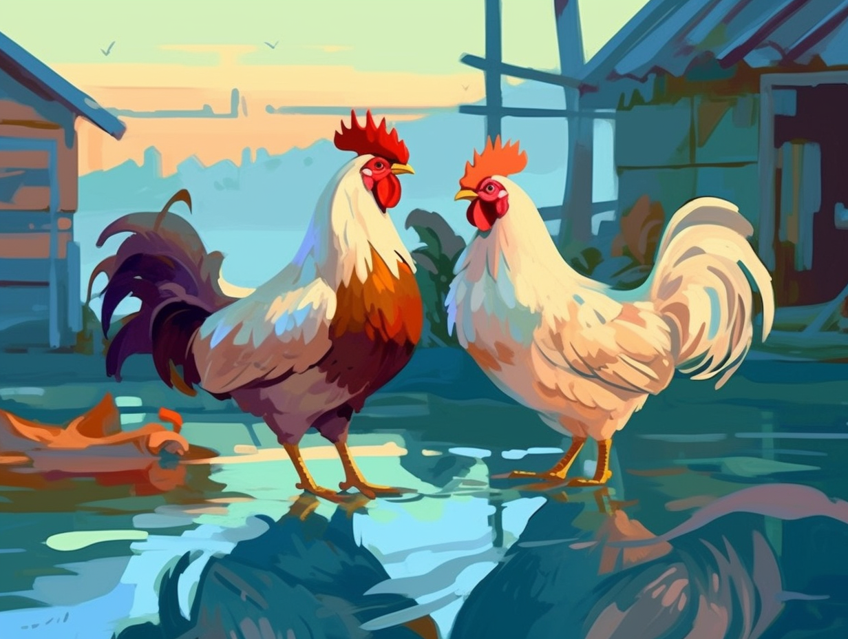 illustration of leghorn-chickens