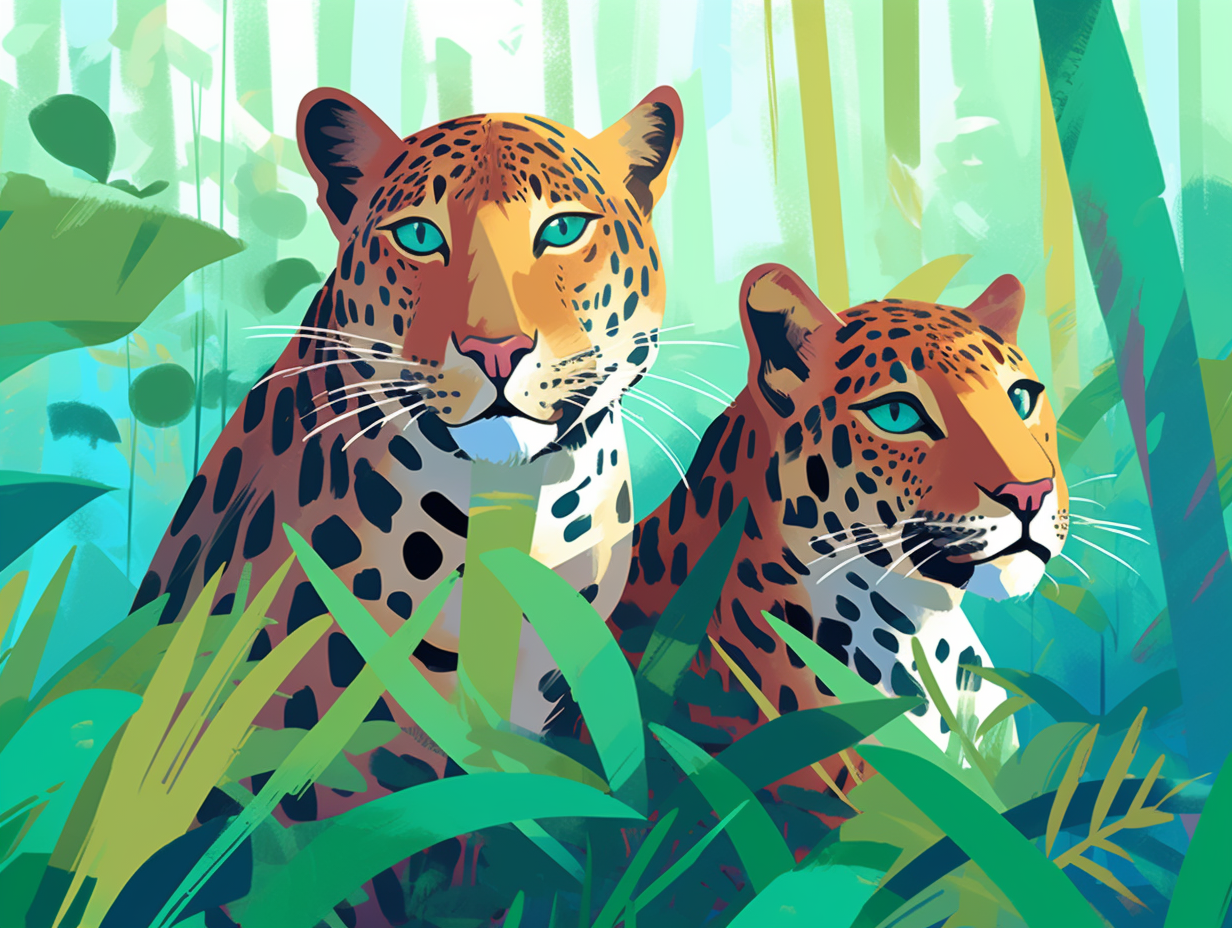 illustration of leopards