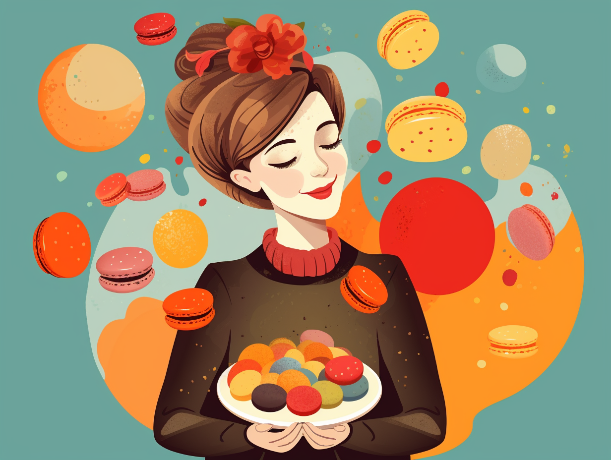 illustration of macarons