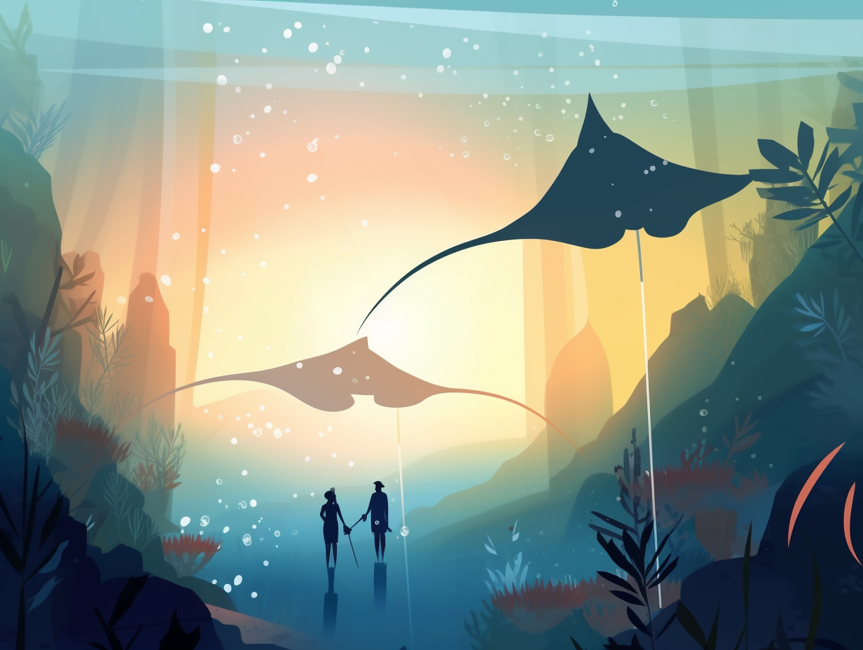 illustration of manta-rays