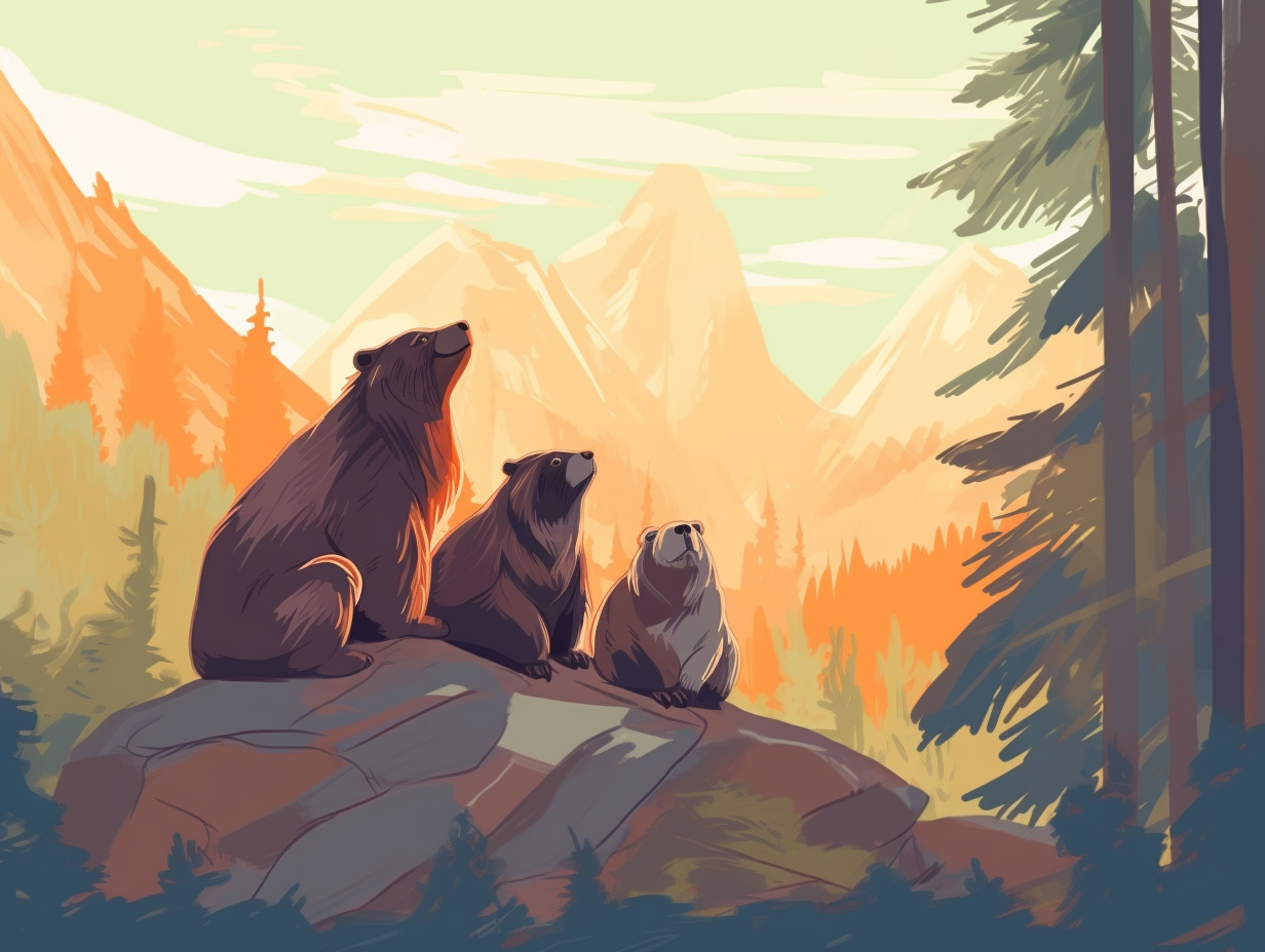 illustration of marmots