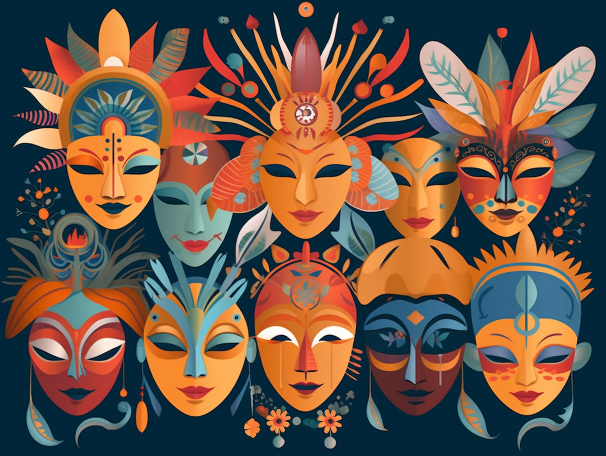 illustration of masks