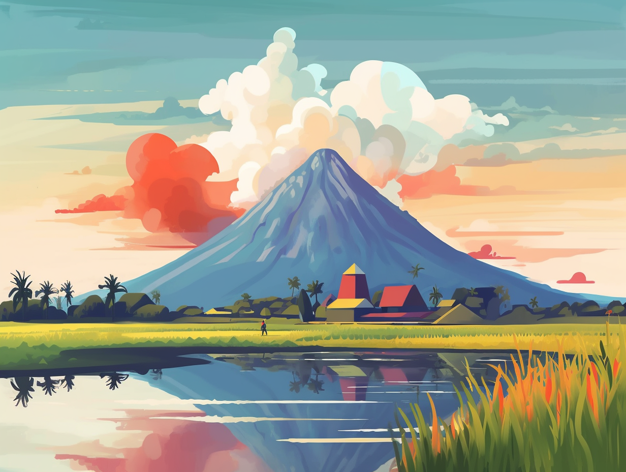 illustration of mayon-volcano