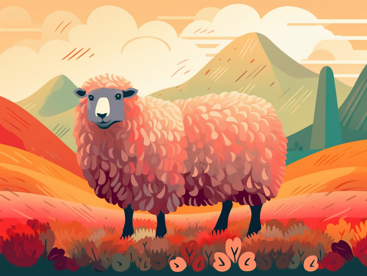 illustration of merino-sheep