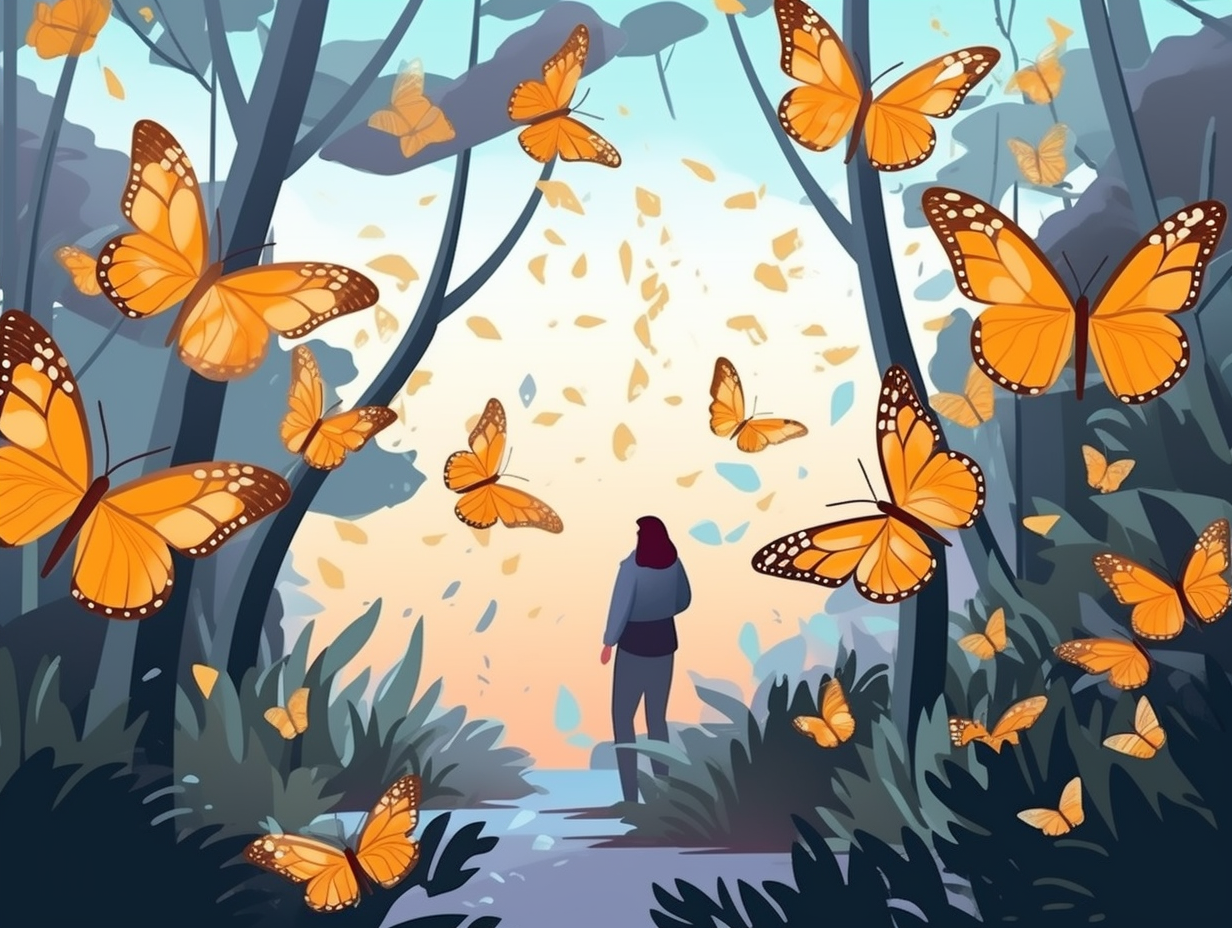 illustration of monarch-butterflies