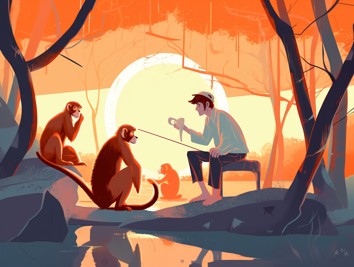 illustration of monkeys