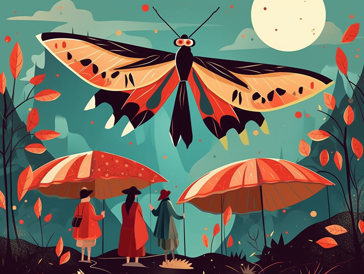 illustration of moths