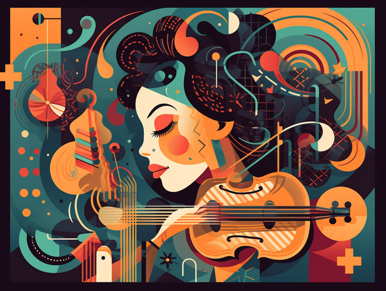 illustration of music-and-the-brain